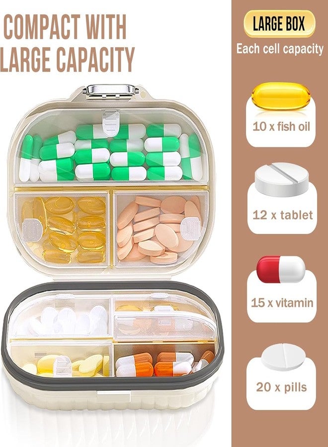 Shrux Pill Case - Portable Supplements Tablet Container Box with 7 Slots | Medicine Tablet & Vitamin Capsule Organizer Box | Travel Medicine Case Kit - Pocket Daily Pharmacy Container | Travel Portable Daily Pill Container - Image 2